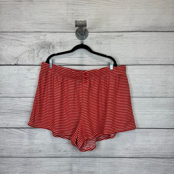 Cider Plus Size Red & White Striped 2 Piece Terry Short Set Size 4XL - Picture 7 of 12